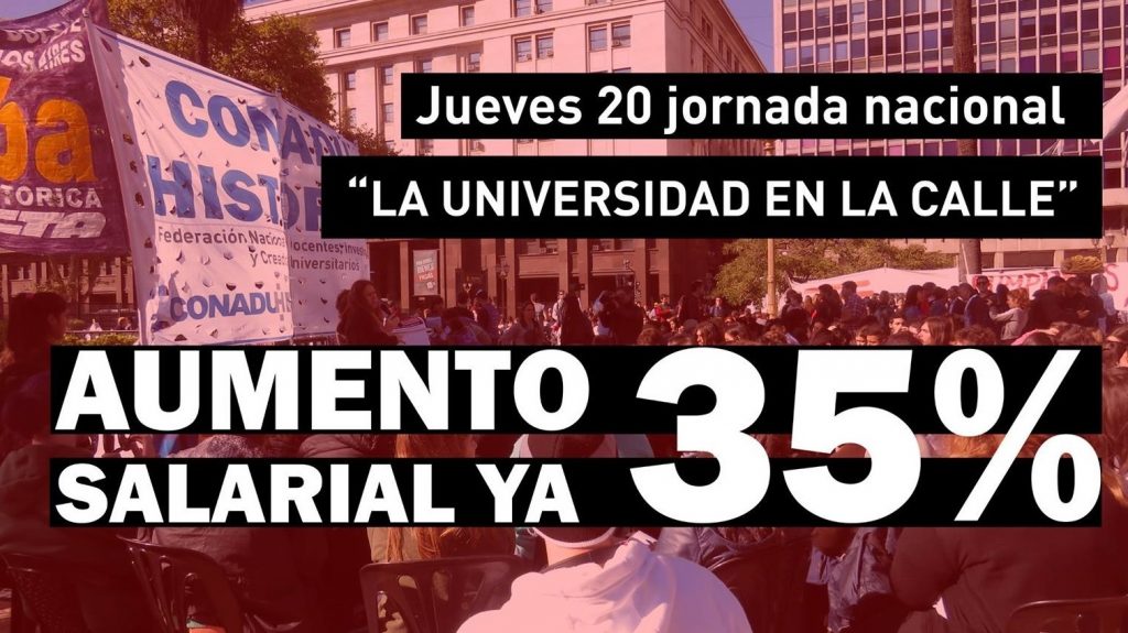 Jueves 20: Jornada Nacional “La Universidad en la calle”