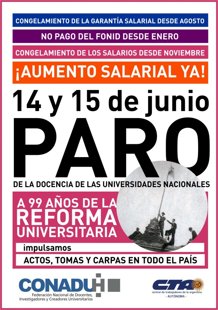 El 14 y 15 vamos al paro nacional: tomas, actos y carpas en todo el país