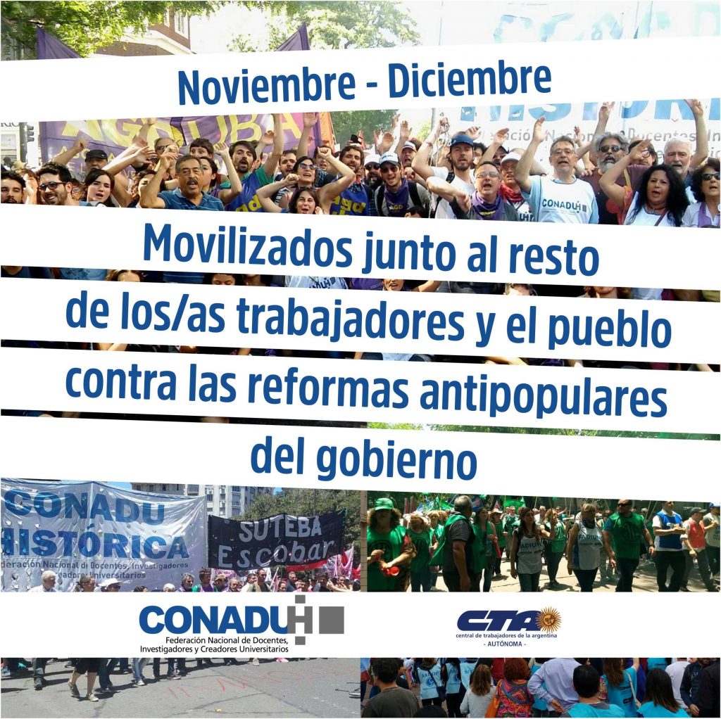 Cuatro días de paro de CONADU Histórica para rechazar el ajuste del gobierno y los gobernadores
