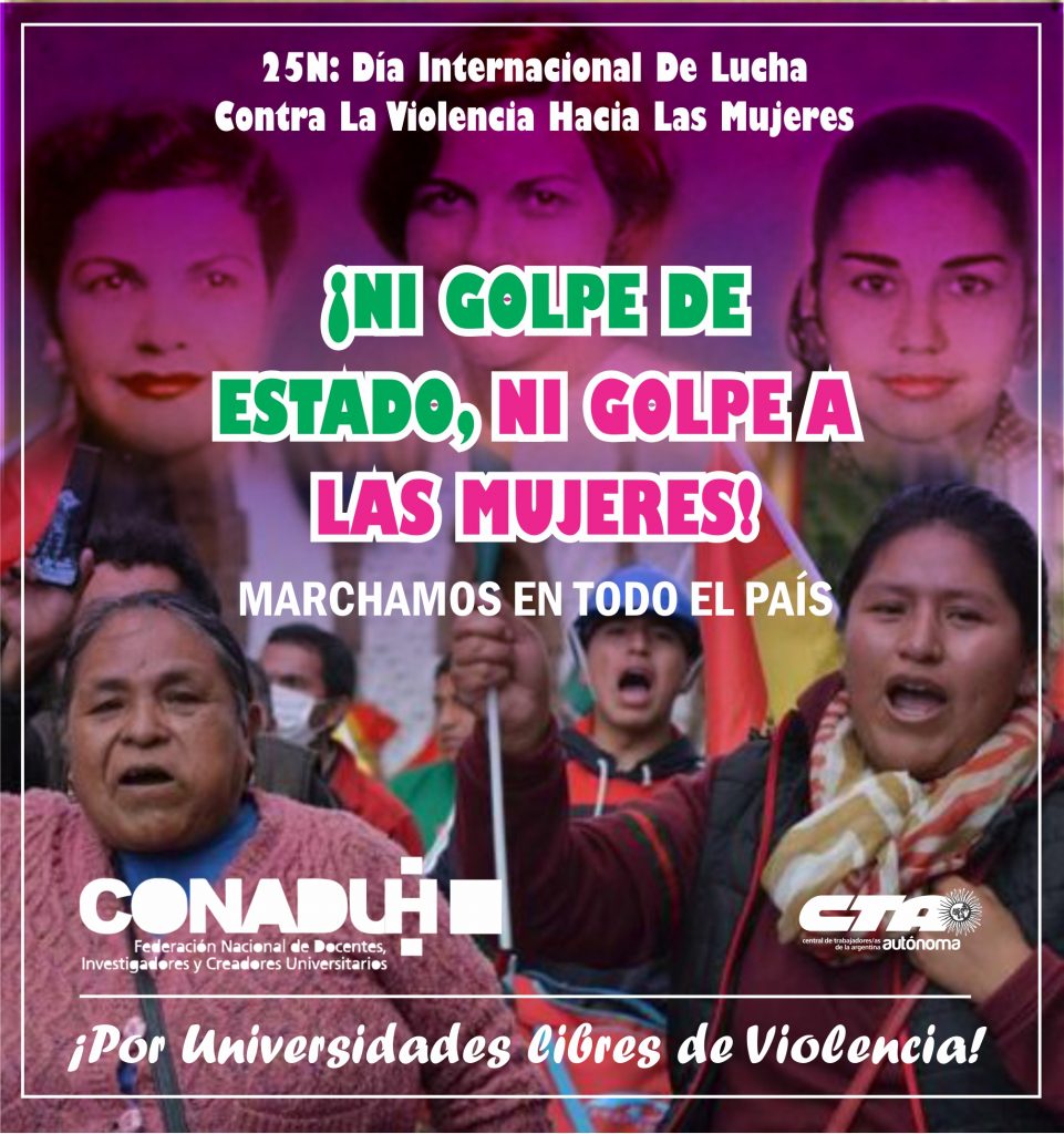 25 de Noviembre, Día Internacional de Lucha Contra la Violencia hacia las Mujeres:: ➡️¡Ni Golpe de Estado, Ni Golpe a las mujeres!