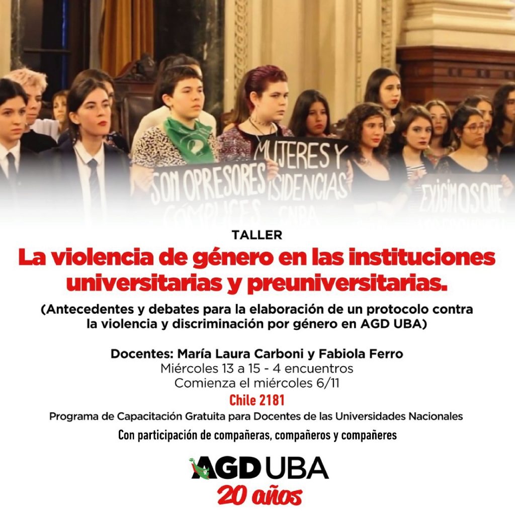 Taller para la elaboración de un protocolo contra la violencia y discriminación en AGD UBA