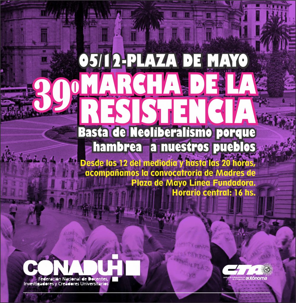 ::📣✊39º MARCHA DE LA RESISTENCIA, ACOMPAÑAMOS A LAS MADRES EN TODO EL PAÍS::