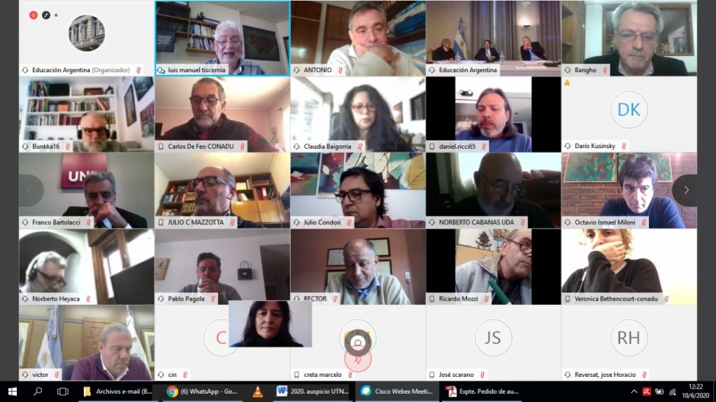 ::CONADU Histórica presentó en la paritaria con el Ministerio de Educación y el CIN su pliego de reivindicaciones sobre condiciones laborales en el marco de la Emergencia Sanitaria::