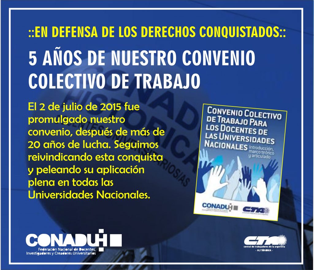 5 años de la promulgación de nuestro Convenio Colectivo de Trabajo