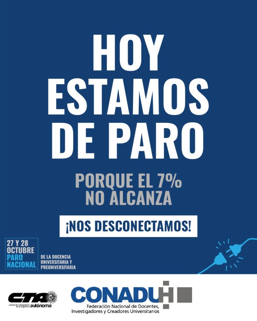 PARO DE 48 HORAS EN LAS UNIVERSIDADES NACIONALES: CRECE EL RECHAZO AL TECHO SALARIAL DEL 7%: