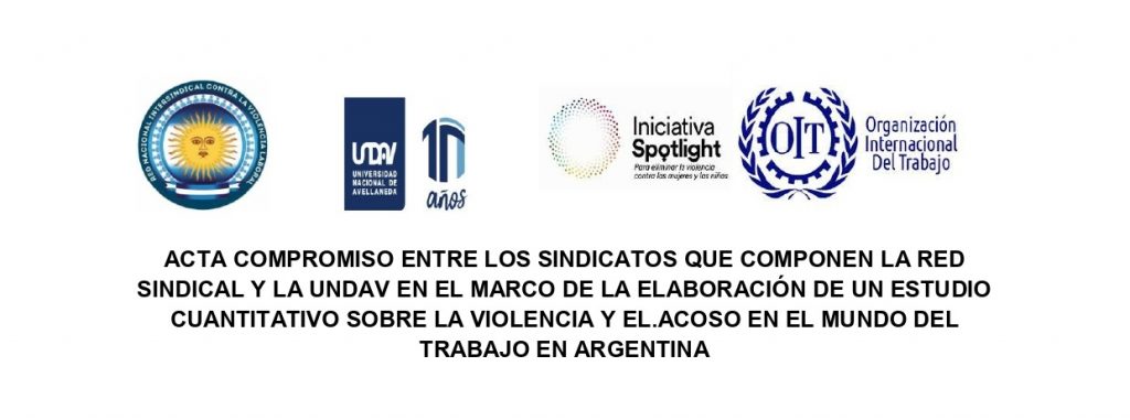 Acta compromiso entre los sindicatos que componen la Red Sindical y la UNDAV en el marco de la elaboración de un estudio cuantitativo sobre la violencia y el acoso en el mundo del trabajo en argentina
