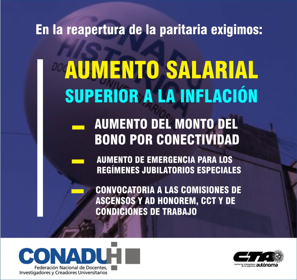 La docencia de las Universidades Nacionales aún espera la convocatoria a paritarias. El gobierno no cumplió su compromiso de citar para esta semana