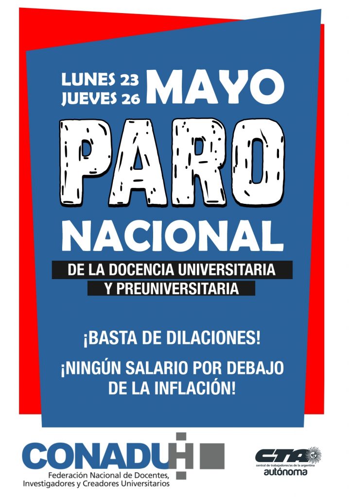 COMIENZA EL PARO DE 48 HORAS RESUELTO POR LA CONADU HISTÓRICA