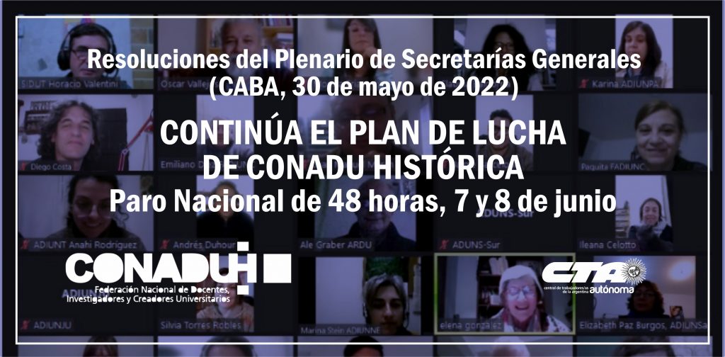 Resoluciones del Plenario de Secretarías Generales CABA, 30 de mayo de 2022