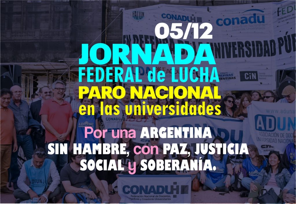 05/12: Jornada Federal de Lucha: por una Argentina sin hambre, con paz, justicia social y soberanía